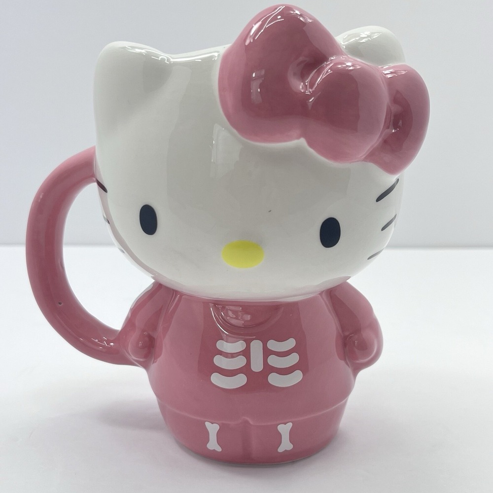 Hello Kitty Halloween Pink Skeleton Bow‎ Mug 2024 Cup Ceramic Sanrio 20 Oz